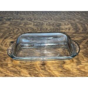 Vintage Anchor Hocking Presence Clear Covered Butter Dish